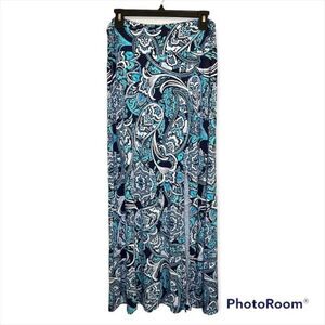 Willi Smith Women’s Blue Paisley Maxi Skirt Size Medium